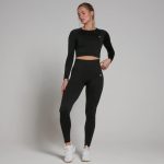MP Női Shape Seamless Hosszú Ujjú Crop Top - Fekete