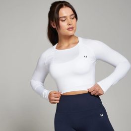MP Női Shape Seamless Hosszú Ujjú Crop Top - Fehér