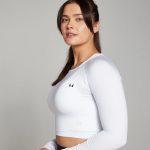 MP Női Shape Seamless Hosszú Ujjú Crop Top - Fehér