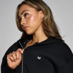 MP Női Basics Cipzáras Kapucnis Pulóver - Fekete