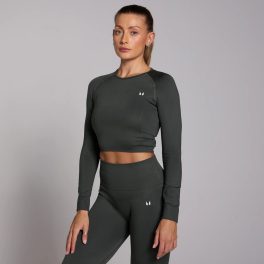   MP Női Shape Seamless Hosszú Ujjú Crop Top - Sötétszürke