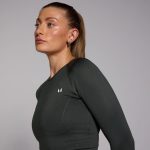 MP Női Shape Seamless Hosszú Ujjú Crop Top - Sötétszürke