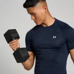 MP Férfi Tempo Pillar Graphic Seamless Póló  - Tengerészkék