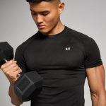 MP Férfi Tempo Pillar Graphic Seamless Póló  - Fekete