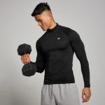 MP Férfi Tempo Pillar Graphic Seamless 1/4 Zip  - Fekete