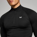 MP Férfi Tempo Pillar Graphic Seamless 1/4 Zip  - Fekete
