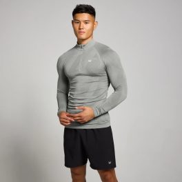 MP Férfi Tempo Pillar Graphic Seamless 1/4 Zip  - Szürke