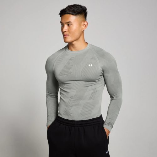 MP Férfi Tempo Pillar Graphic Seamless Hosszú Ujjú Felső  - Szürke