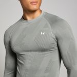 MP Férfi Tempo Pillar Graphic Seamless Hosszú Ujjú Felső  - Szürke