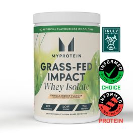   Myprotein Grass Fed Impact Whey Isolate - Vanília Méz - Természetes Eredetű Édesítőszerrel, 1kg