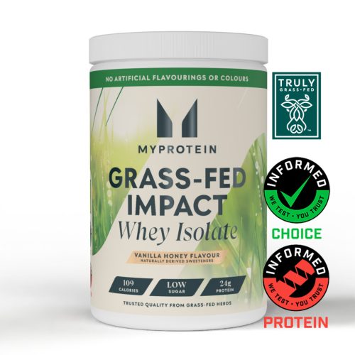 Myprotein Grass Fed Impact Whey Isolate - Vanília Méz - Természetes Eredetű Édesítőszerrel, 1kg